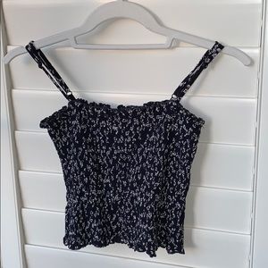 Cute blue floral crop top